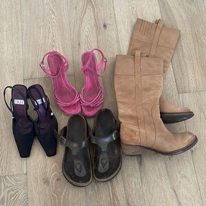 Used condition shoe bundle lucky, Banana Republic, Birkenstock, Impo